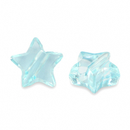 Acryl Perlen Stern Transparent turquoise blue