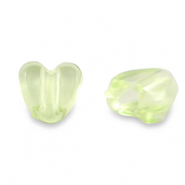 Acryl Perlen Herz Transparent light green