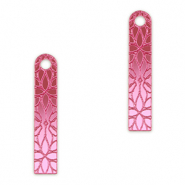 Statement-Anh&auml;nger Bar Blume Metallic magenta purple