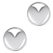 Stainless Steel - Rostfrei Stahl Anh&auml;nger Zwischenst&uuml;ck Herz Silver
