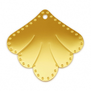 Stainless Steel - Rostfrei Stahl Anh&auml;nger Zwischenst&uuml;ck Muschel Gold