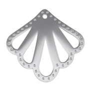 Stainless Steel - Rostfrei Stahl Anh&auml;nger Zwischenst&uuml;ck Muschel Silver
