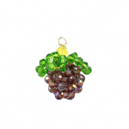 Top Facett Perlen Anh&auml;nger Brombeere Gold-purple green