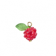 Top Facett Perlen Anh&auml;nger Beere Gold-green red
