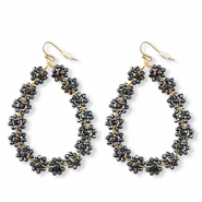 Top Facett Perlen Ohrringe Tropfen Gold-midnight blue