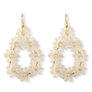 Top Facett Perlen Ohrringe Tropfen Gold-transparent
