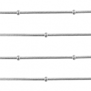 Stainless Steel - Rostfrei Stahl Schmuckzubeh&ouml;r Gliederkette Schlangen Kette mit Kugel Silver