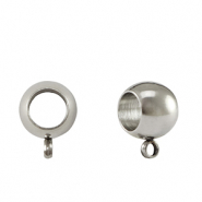 Stainless Steel - Rostfreiem Stahl Schmuckzubeh&ouml;r Perle mit &Ouml;se 8x5mm Silber