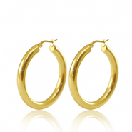 Ohrringe aus Stainless Steel - Rostfreiem Stahl Creolen 40mm Gold