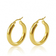 Ohrringe aus Stainless Steel - Rostfreiem Stahl Creolen 30mm Gold