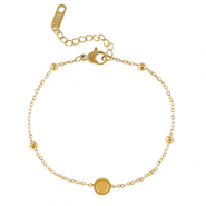 Geburtssteine Armband mit Fassung f&uuml;r SS16 Flatback aus Stainless Steel Gold