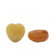 Naturstein Perlen Quarz Herz Multicolour amber orange