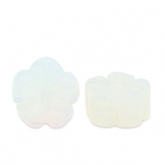 Naturstein Perlen Glas Blume Transparent white
