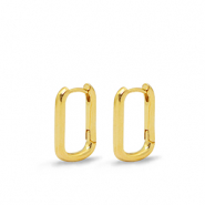 Metall Zubeh&ouml;r DQ Ohrringe Creolen Oval Gold (Nickelfrei)