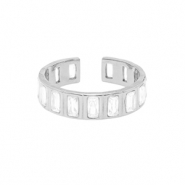 Ringe aus Stainless Steel - Rostfreiem Stahl Crystal Silber