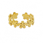 Ringe aus Stainless Steel - Rostfreiem Stahl Blume Gold