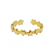 Ringe aus Stainless Steel - Rostfreiem Stahl Stern Gold