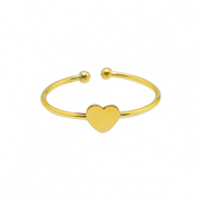 Ringe aus Stainless Steel - Rostfreiem Stahl Herz Gold