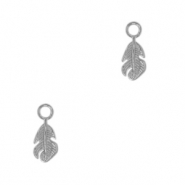 Stainless Steel - Rostfrei Stahl Anh&auml;nger Blatt Antik silber