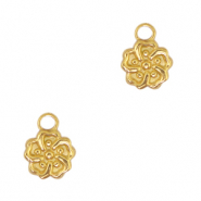 Stainless Steel - Rostfrei Stahl Anh&auml;nger Blume Gold