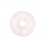 Naturstein Anh&auml;nger Rosenquarz Donut 25mm Light pink
