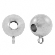 Stainless Steel - Rostfrei Stahl Perlen mit &Ouml;se 10mm Silver