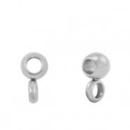 Stainless Steel - Rostfrei Stahl Perlen mit Öse 4mm Silver
