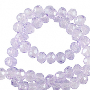 Top Glas Facett Perlen 6x4mm rondellen Light violet purple