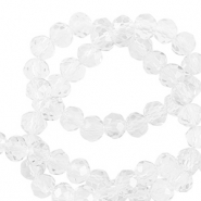 Top Glas Facett Perlen 6x4mm rondellen Transparent