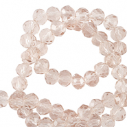 Top Glas Facett Perlen 4x3mm rondellen Light pink