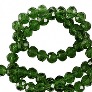 Top Glas Facett Perlen 3x3mm rondellen Emerald green