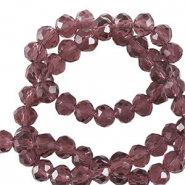 Top Glas Facett Perlen 4x3mm rondellen Magenta purple