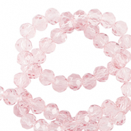 Top Glas Facett Perlen 4x3mm rondellen Pale pink