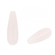 Naturstein Perlen Rosenquarz Tropfen Light pink