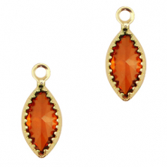 Anh&auml;nger Kristallglas Oval Red-gold