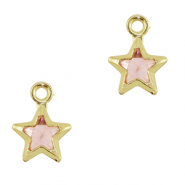 Anh&auml;nger Kristallglas Stern Pink-gold