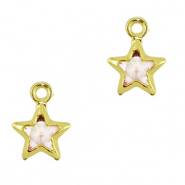 Anh&auml;nger Kristallglas Stern Peach-gold