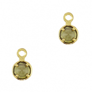 Anh&auml;nger Kristallglas Olive green-gold