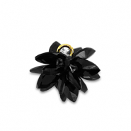 Resin Anh&auml;nger Kristall Blume Black