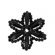 Top Facett Perlen Anh&auml;nger Blume Black