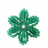 Top Facett Perlen Anh&auml;nger Blume Dark green