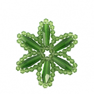 Top Facett Perlen Anh&auml;nger Blume Grass green