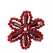 Top Facett Perlen Anh&auml;nger Blume Burgundy red