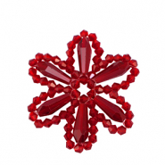 Top Facett Perlen Anh&auml;nger Blume Red