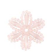 Top Facett Perlen Anh&auml;nger Blume Pink