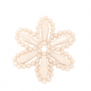 Top Facett Perlen Anh&auml;nger Blume Nude pink