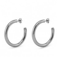 Ohrringe / Ohrstecker aus Stainless Steel - Rostfreiem Stahl Creolen Silver