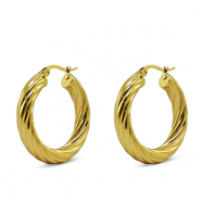 Ohrringe aus Stainless Steel - Rostfreiem Stahl Creolen Gold