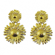 Ohrringe aus Stainless Steel - Rostfreiem Stahl Ohrstecker Blume Gold