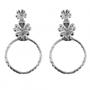 Ohrringe aus Stainless Steel - Rostfreiem Stahl Ohrstecker Blume Silver